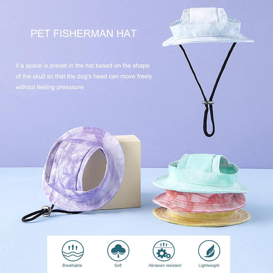 Side view of Maigllra pet fisherman hat with ear holes