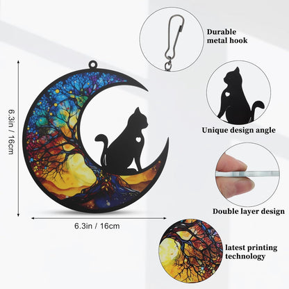 Dual layered acrylic pet sympathy gift shining brightly in an outdoor garden setting