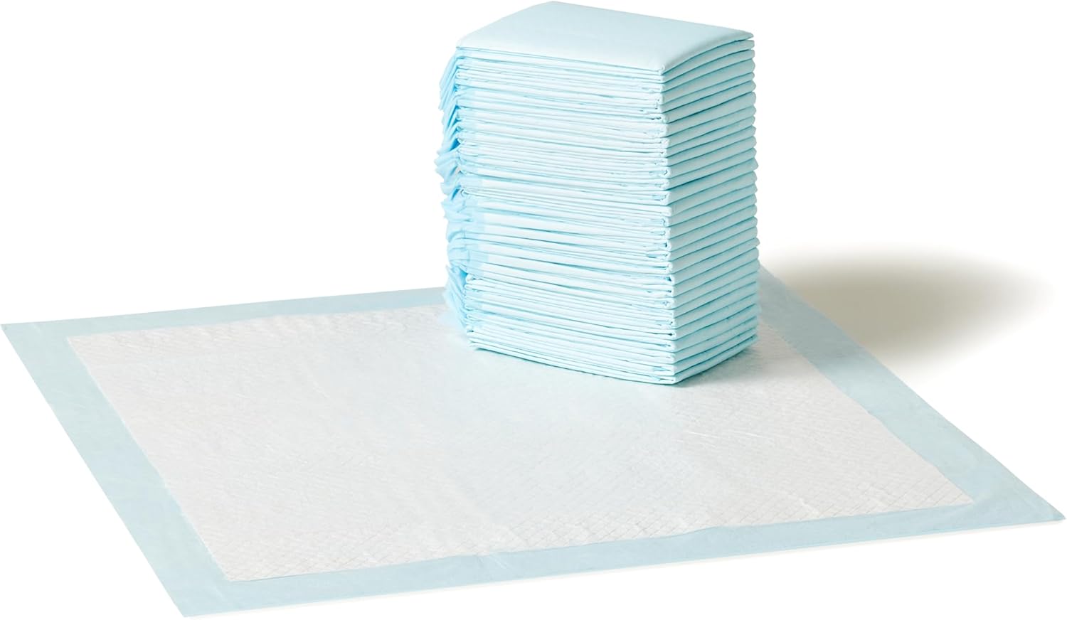 Amazon Basics scented dog pee pads stacked for storage