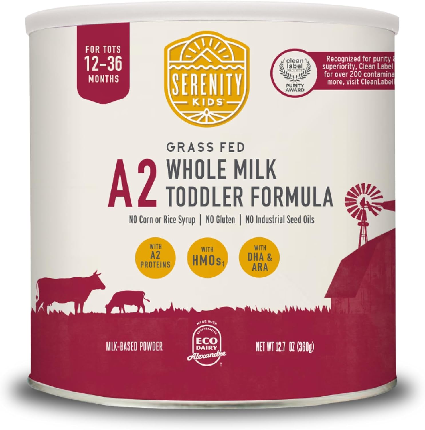 Serenity Kids A2 Whole Milk Toddler Formula front view canister