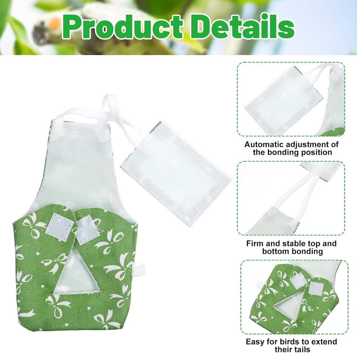 Washable cockatiel diaper highlighting waterproof inner lining