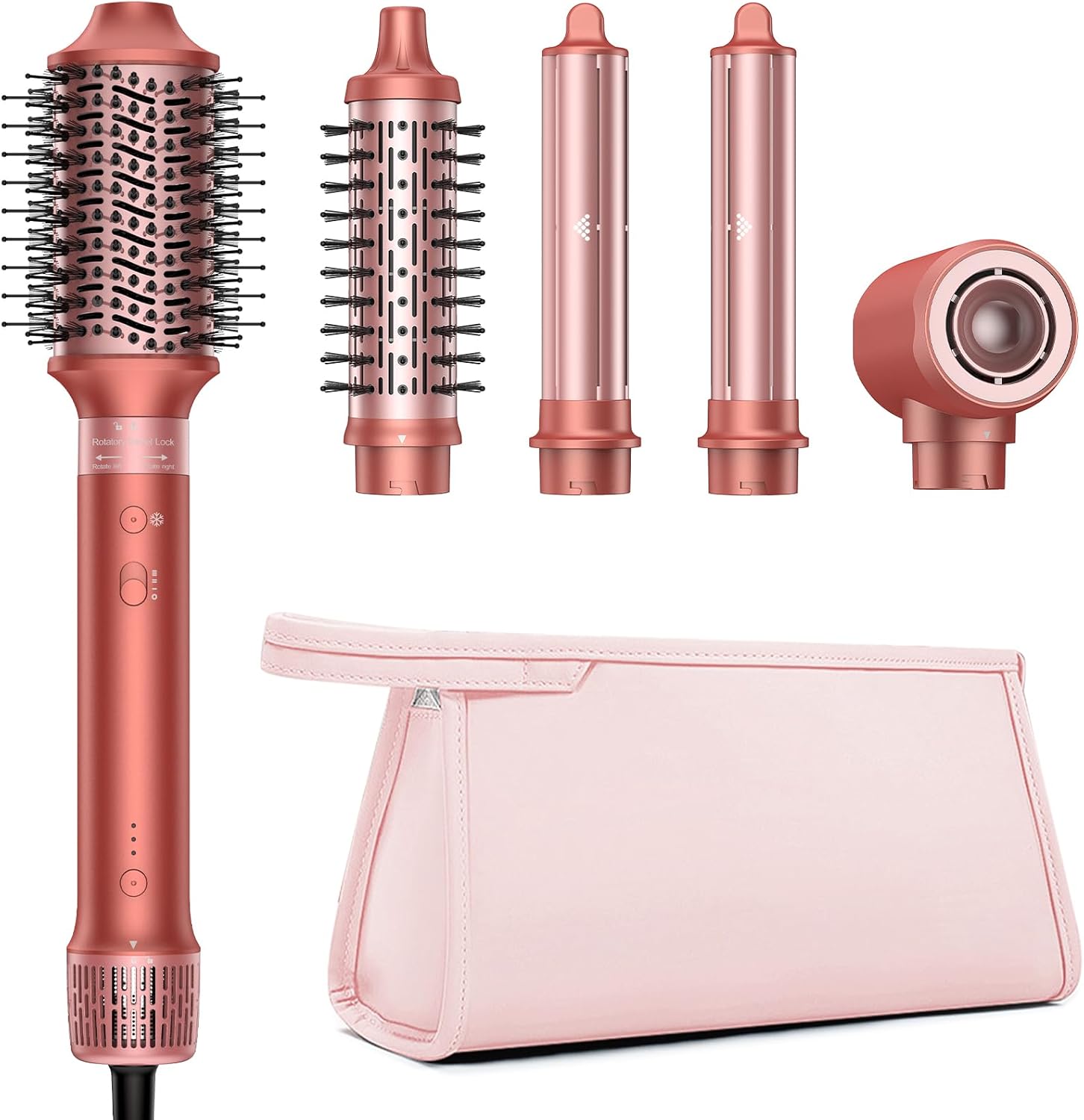 Hittiona 5 in 1 hair styler hot air brush base unit with premium travel bag