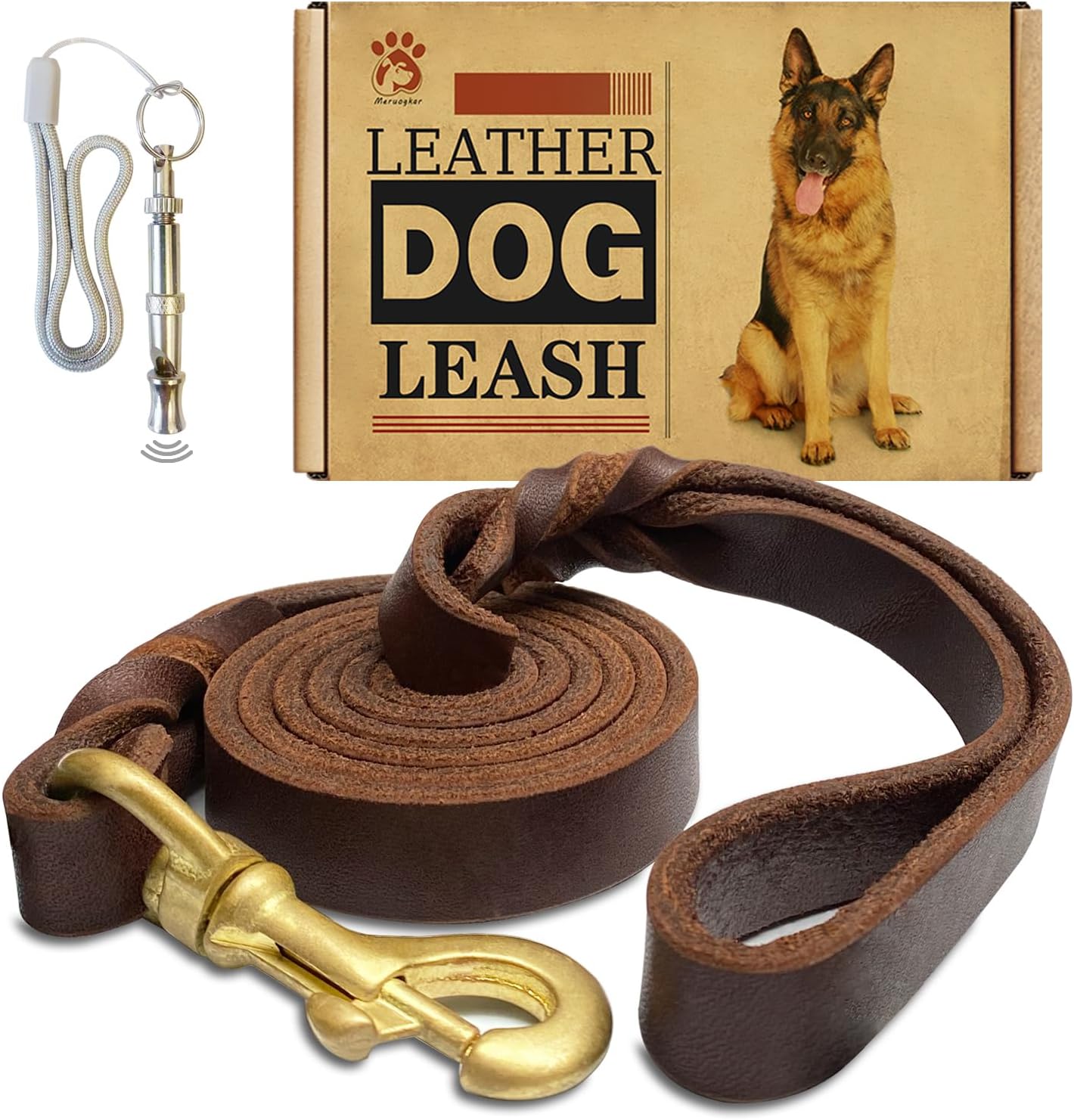 Leather Dog Leash 6ft x 3/4 inch,Strong Heavy Duty Genuine Leather Braided Dog Training Leash, Soft and Comfortable Leather Leash for Large Dogs, Medium Small Dogs (Brown, 6FT*3/4in) - Image 9