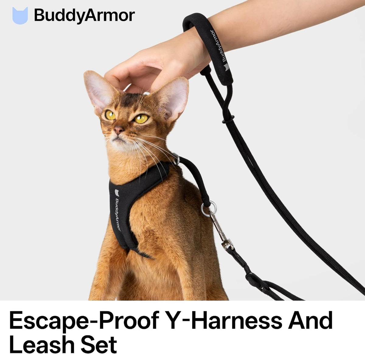 Adjustable Y shape anti choke padded cat vest harness close up