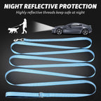 XiaZ ten foot blue nylon leash close up padded handle.