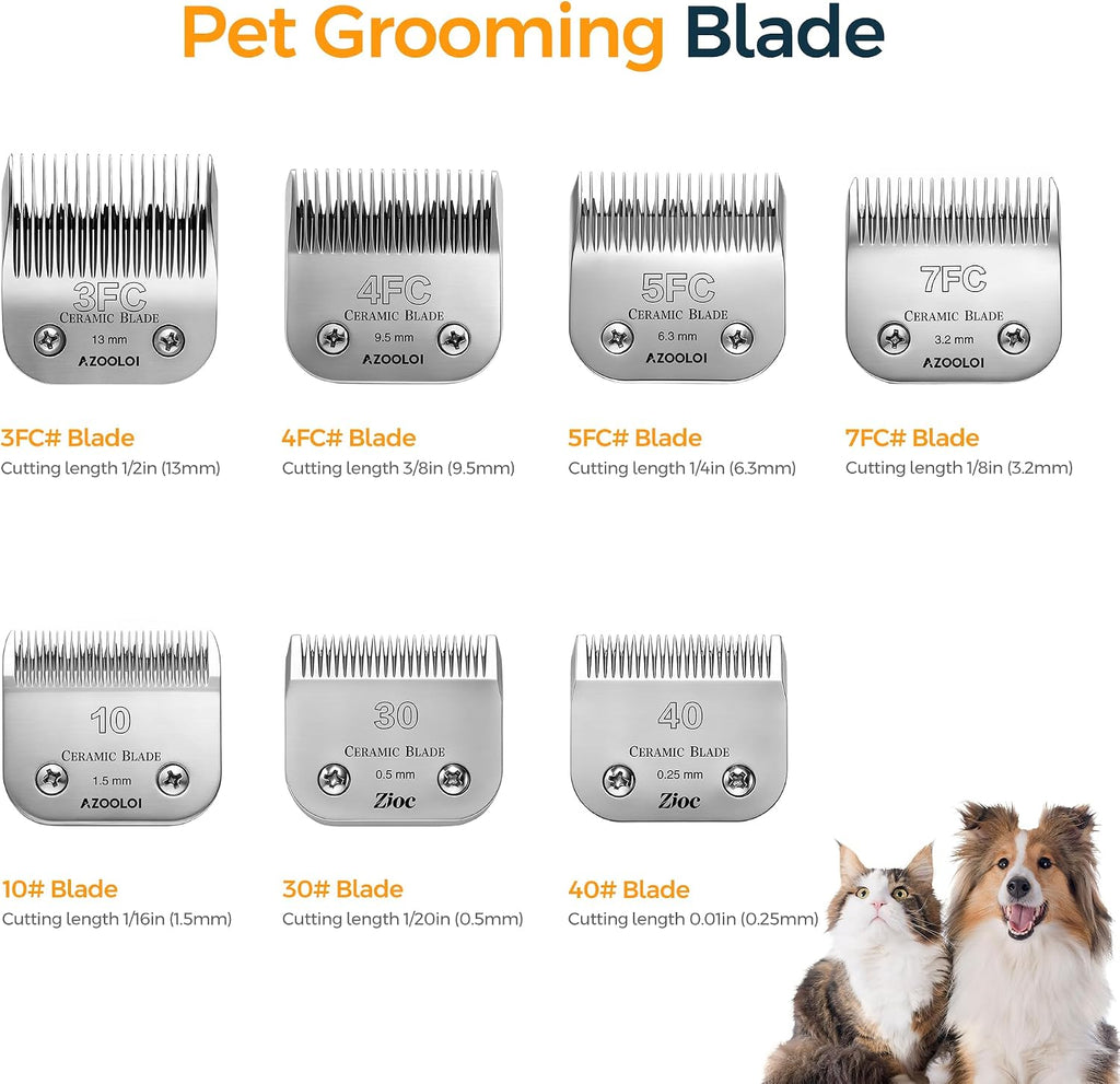 #3FC Detachable Ceramic Pet Grooming Clipper Replacement Blade - 13mm(1/2") Cut, PVD Powder Metallurgy 440C Lower & Ceramic Upper, Fits Andis - for Long Coat Preservation & Natural Finish - Image 9