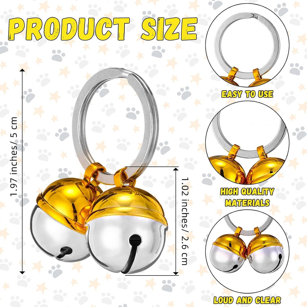 Close up of Landical brass pet collar bells