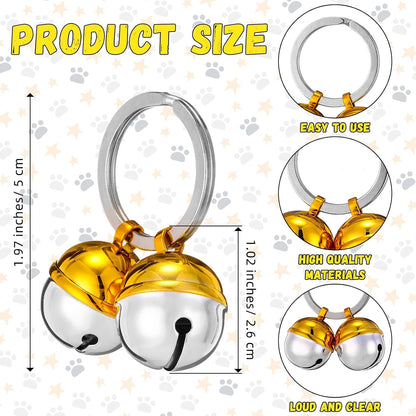 Close up of Landical brass pet collar bells