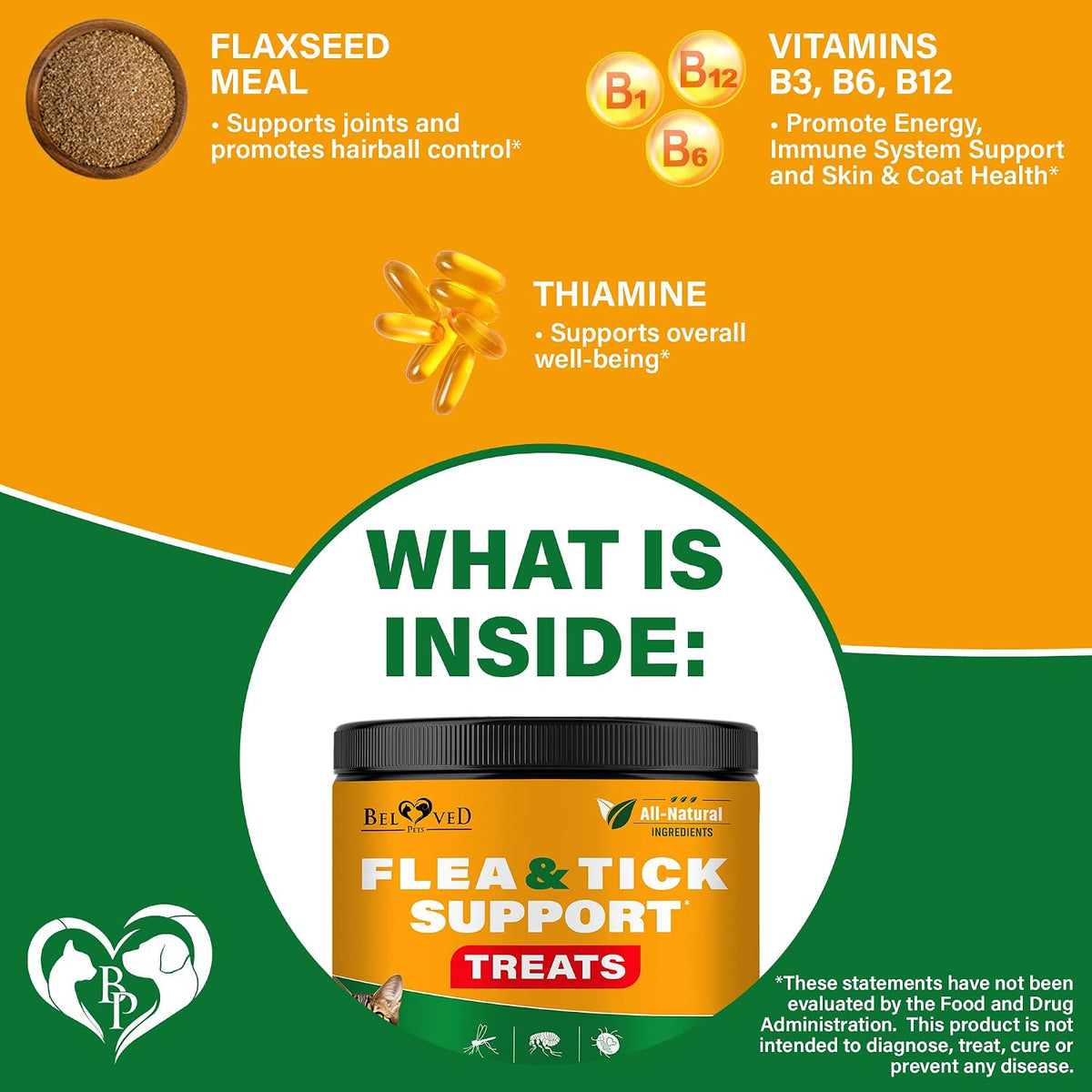 Beloved Pets non GMO flea and tick prevention supplement for pets