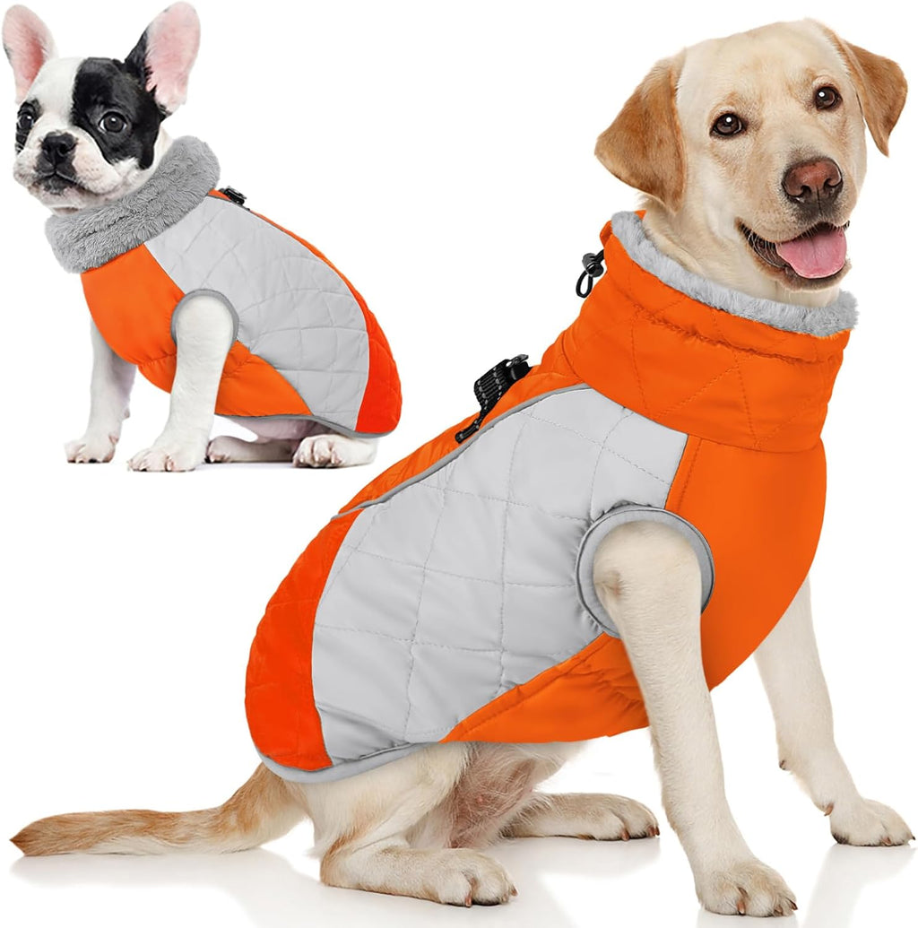 AOFITEE Dog Coat, Warm Dog Winter Coat, Reflective Turtleneck Large Dogs Jacket with Harness Built in, Turtleneck Pet Winter Jacket, Waterproof Pet Snow Jackets Fleece Vest, Pink XL - Image 11