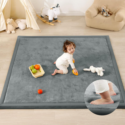 PaPaMat baby play mat dark grey front view in a nursery