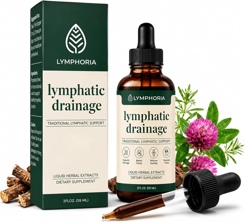 Lymphatic Drainage Drops for Bloat Relief & De-Puff - Cleavers, Red Clover, Stillingia Root & Prickly Ash Bark - Lymph Node Detox Cleanse, Fluid Retention - Alcohol-Free, Vegan, 2 Fl Oz - Image 7