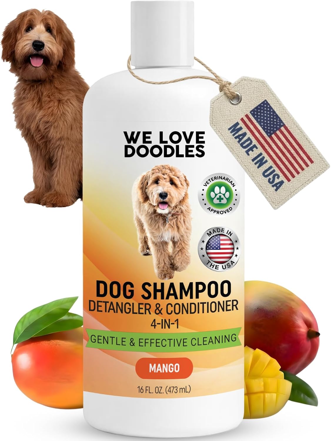 Dog Shampoo, Conditioner & Detangler - Best Shampoo for Goldendoodles, Poodles & Doodles Pet Hair - Hypoallergenic, Tearless, Sensitive Skin for Puppies & All Dog Breeds - Made in USA, 16OZ (Lavender) - Image 11