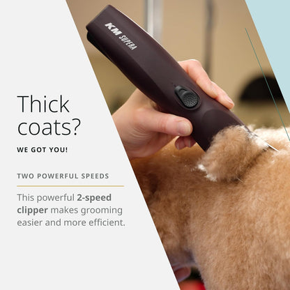 Wahl KM Supera pet grooming trimmer showing the Lockguard blade hinge feature