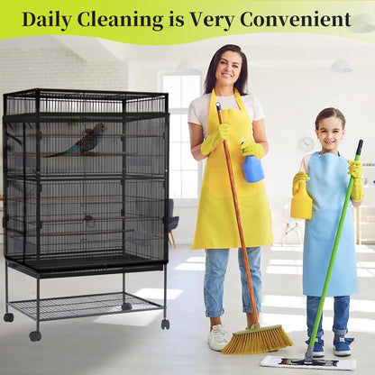 Daoeny large bird cage seed guard being machine washed for easy household maintenance and cleanup