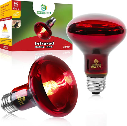 Infrared Reptile Heat Lamp Bulbs,2 PCS 50W Reptiles & Amphibians Infrared Basking Spot Lamp Bulb, Red Heat Emitter Light for Chickens Coop - Image 9