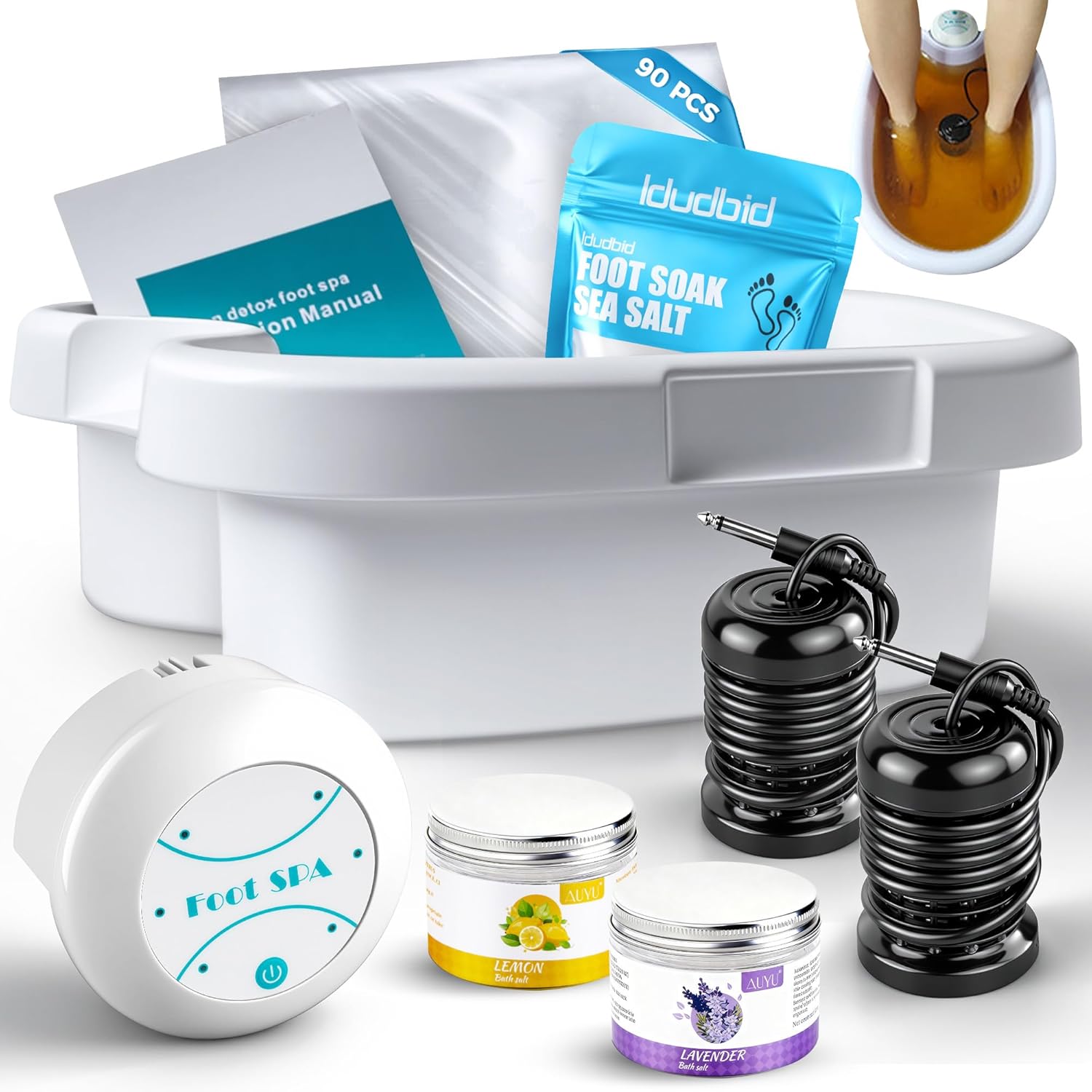 Idudbid Ionic Foot Bath Detox Machine front view for home spa