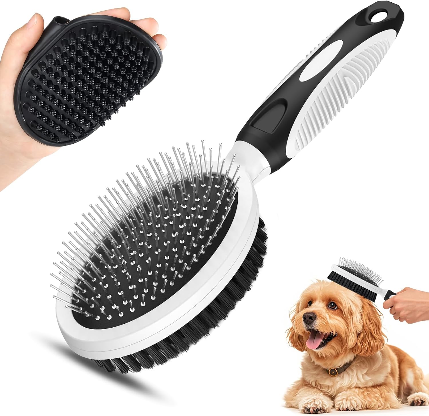 2PCS Pet Grooming Tools - Double-Sided Brush for Shedding and Bathing, Suitable for Short/Long Haired Dogs Cats and Horses, Deshedding Dog Brush, Mane & Tail Combs for Horses - Pet Supplies (Blue) - Image 11