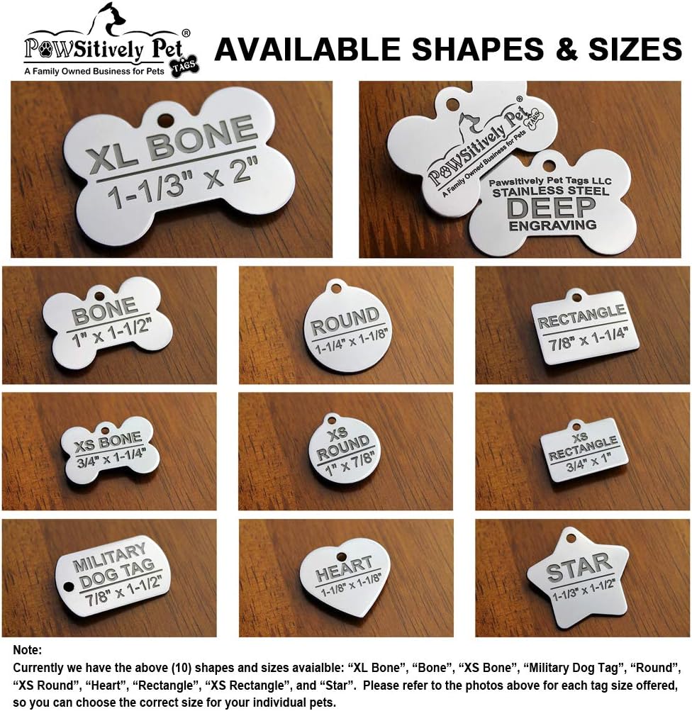 Close up view of the thick heavy gauge stainless steel material used in the Pawsitively Pet Tags personalized bone accessory.