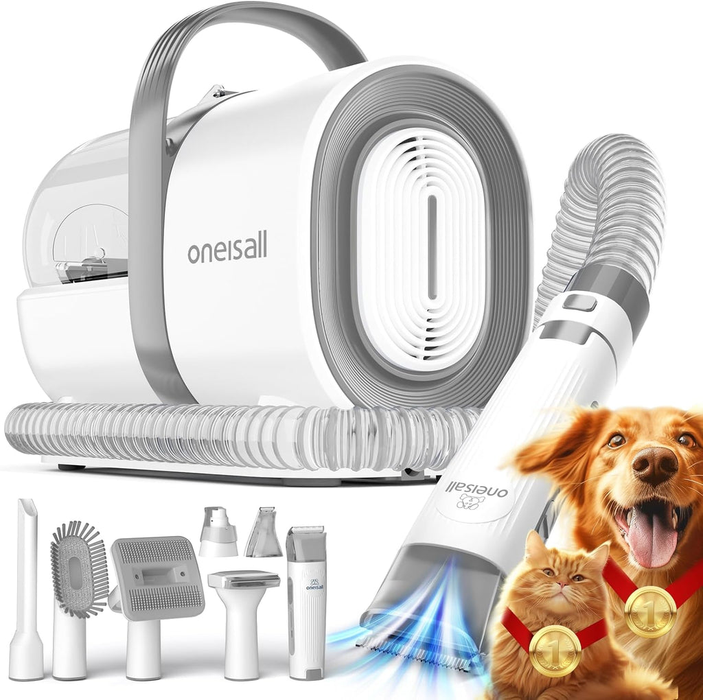 oneisall Dog Grooming Vacuum, Pet Grooming Vacuum with Clipper Nail Grinder, 1.5L Dust Cup Dog deshedding Brush with 7 Tools for Shedding Pet Hair, Home Cleaning(Blue) - Image 9