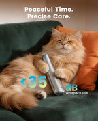 Rechargeable professional pet trimmer cordless design for grooming sensitive areas.