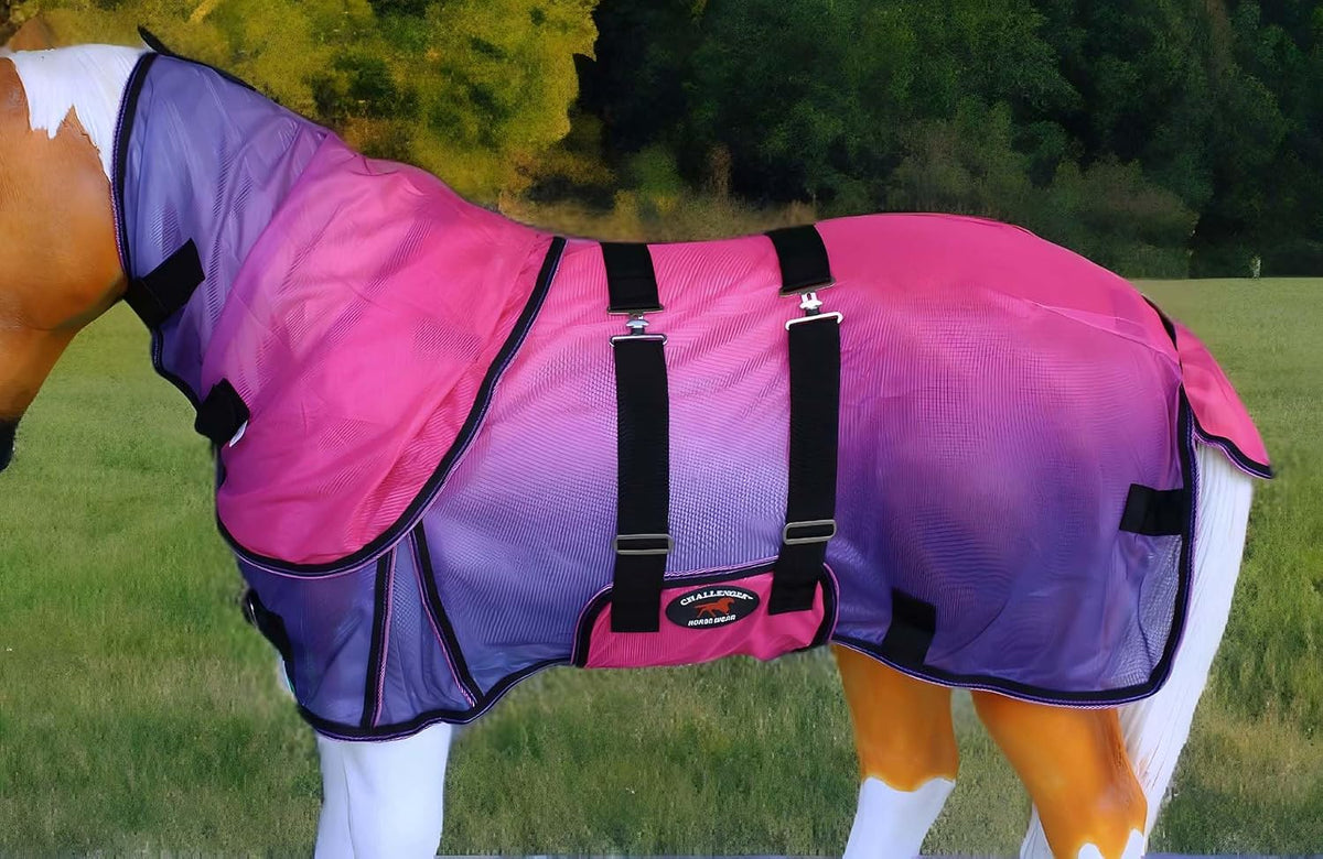 Challenger equine foal flysheet with detachable neck cover side profile view