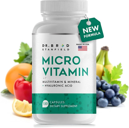 Dr Brad Stanfield MicroVitamin 150 Capsules front label view showing premium low dose methylated multivitamin formula