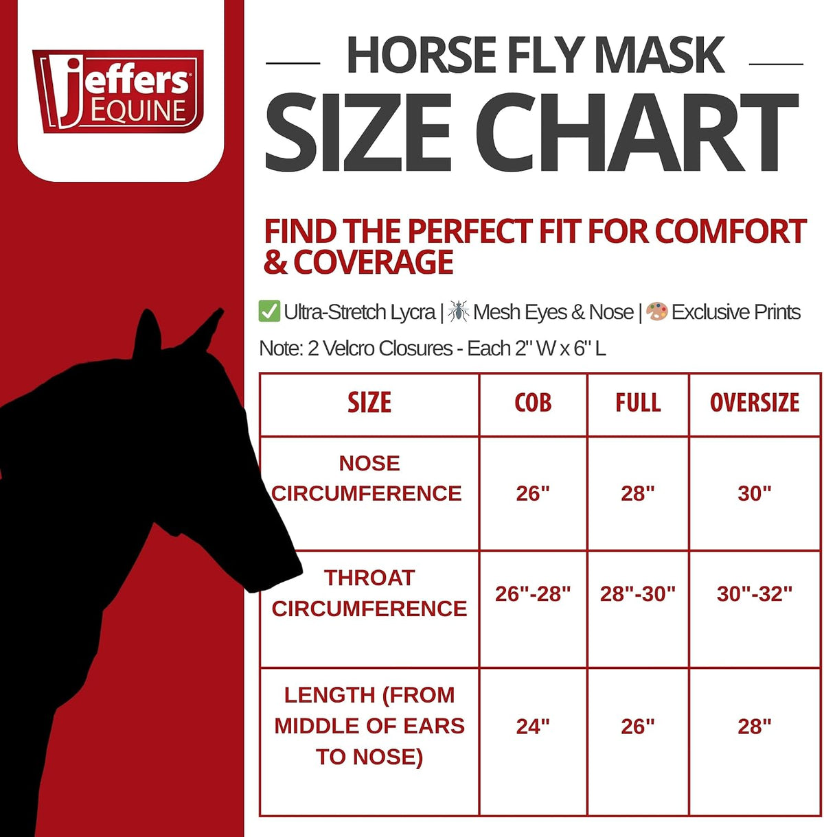 Close up of Jeffers horse fly mask mesh ear and nose protection
