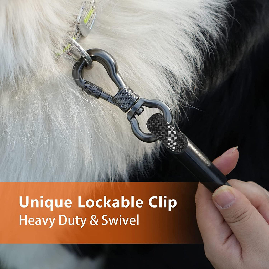 NTR long dog agility leash lockable bone shaped swivel hook details