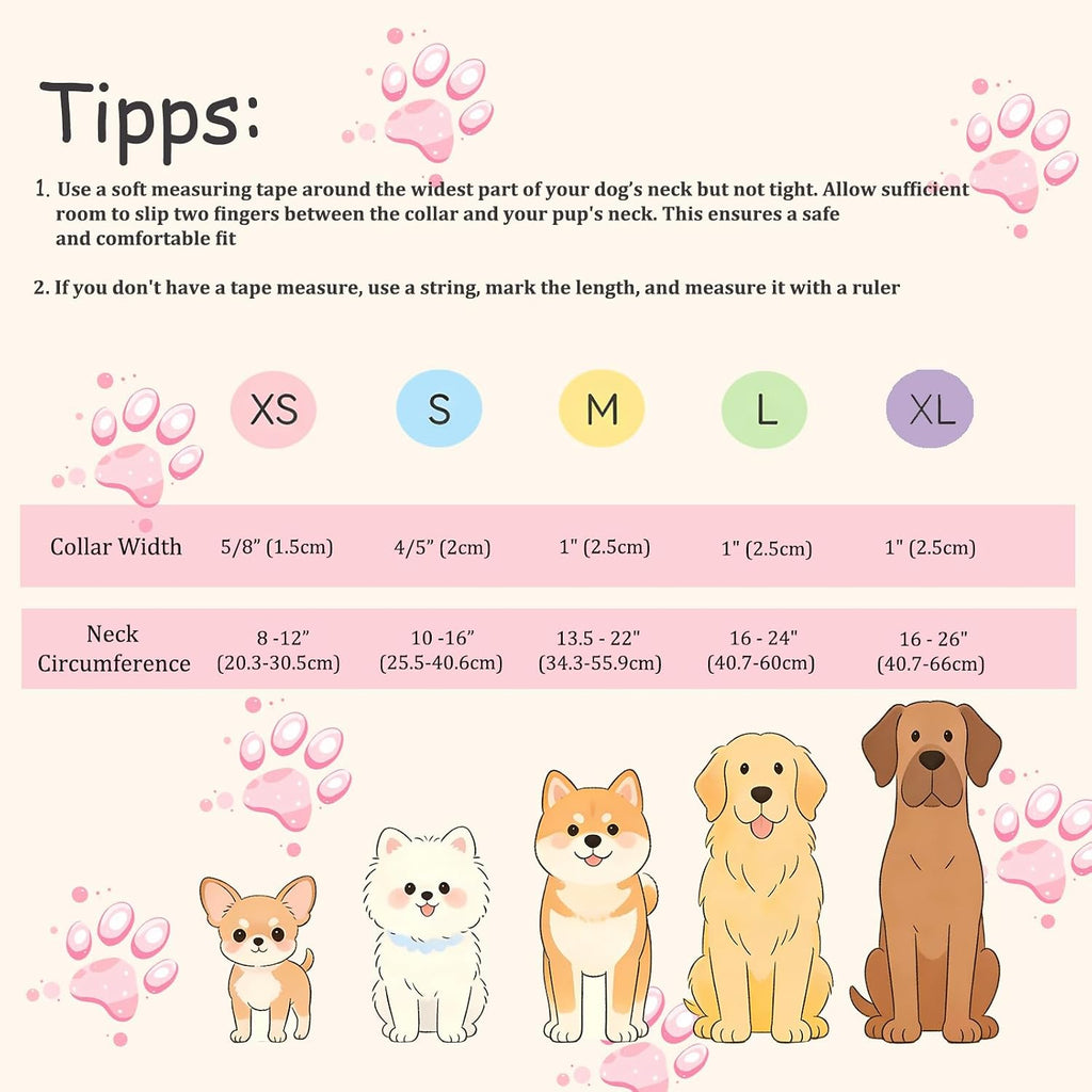 Side profile of daisy print dog collar for small dogs
