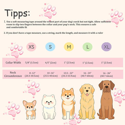 Side profile of daisy print dog collar for small dogs