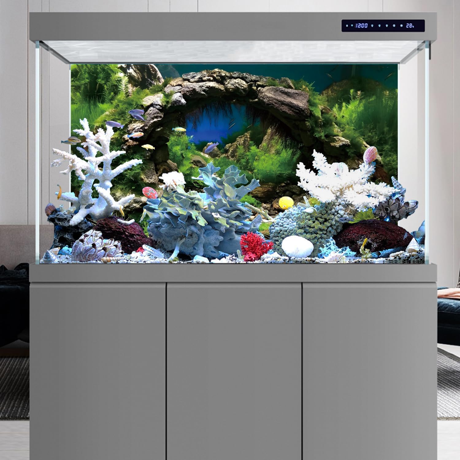 AWERT imported aquatic plant fish tank wallpaper layout illustration