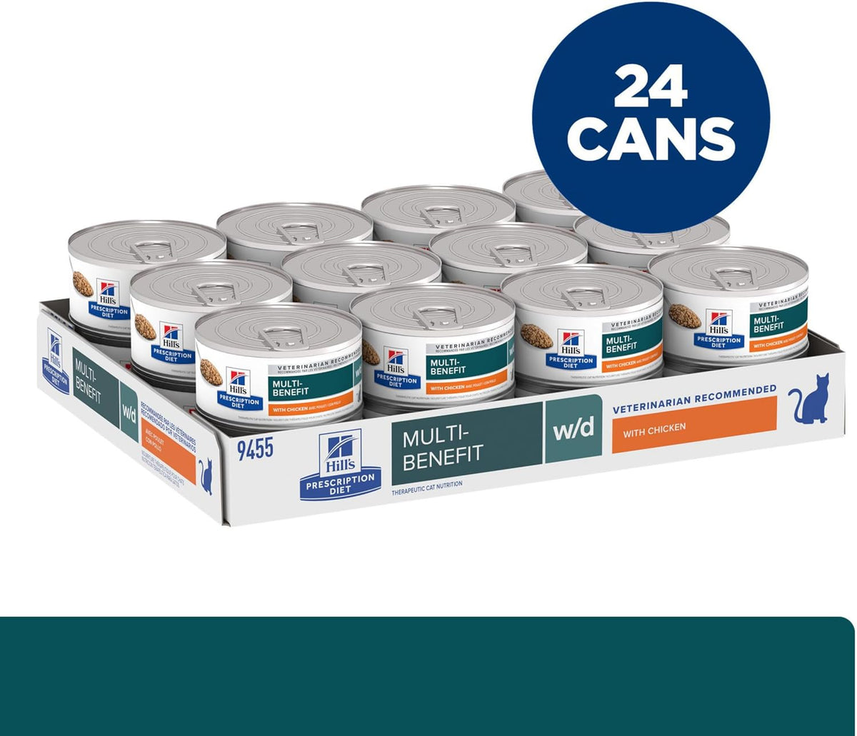 Hill's therapeutic cat food 5.5 Ounce cans group shot