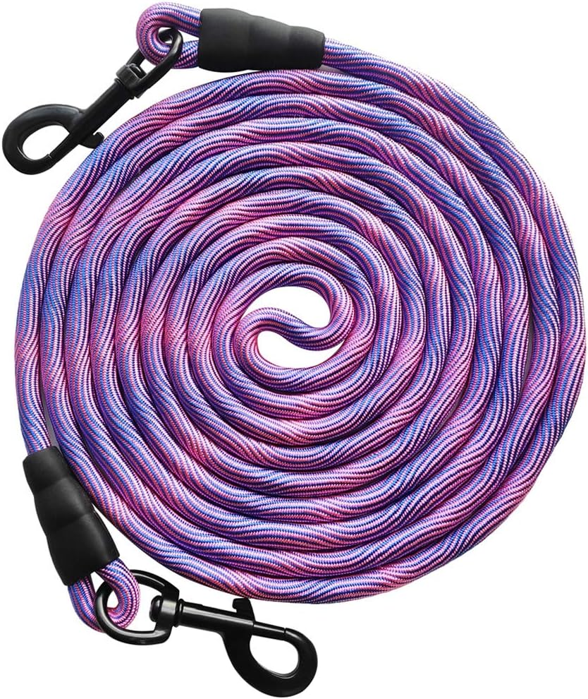 BTINESFUL Dog Tie Out, Check Cord Long Tether Rope Leash, 8ft 12ft 20ft 30ft 50ft 75ft Yard Training Dog Lead - Large Medium Small Dogs Outdoor Playing, Camping, or Backyard (12ft, Orange Black) - Image 13