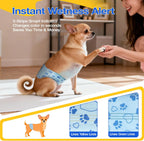 Flying Paws puppy belly bands with color changing wetness indicator strip highlighted.