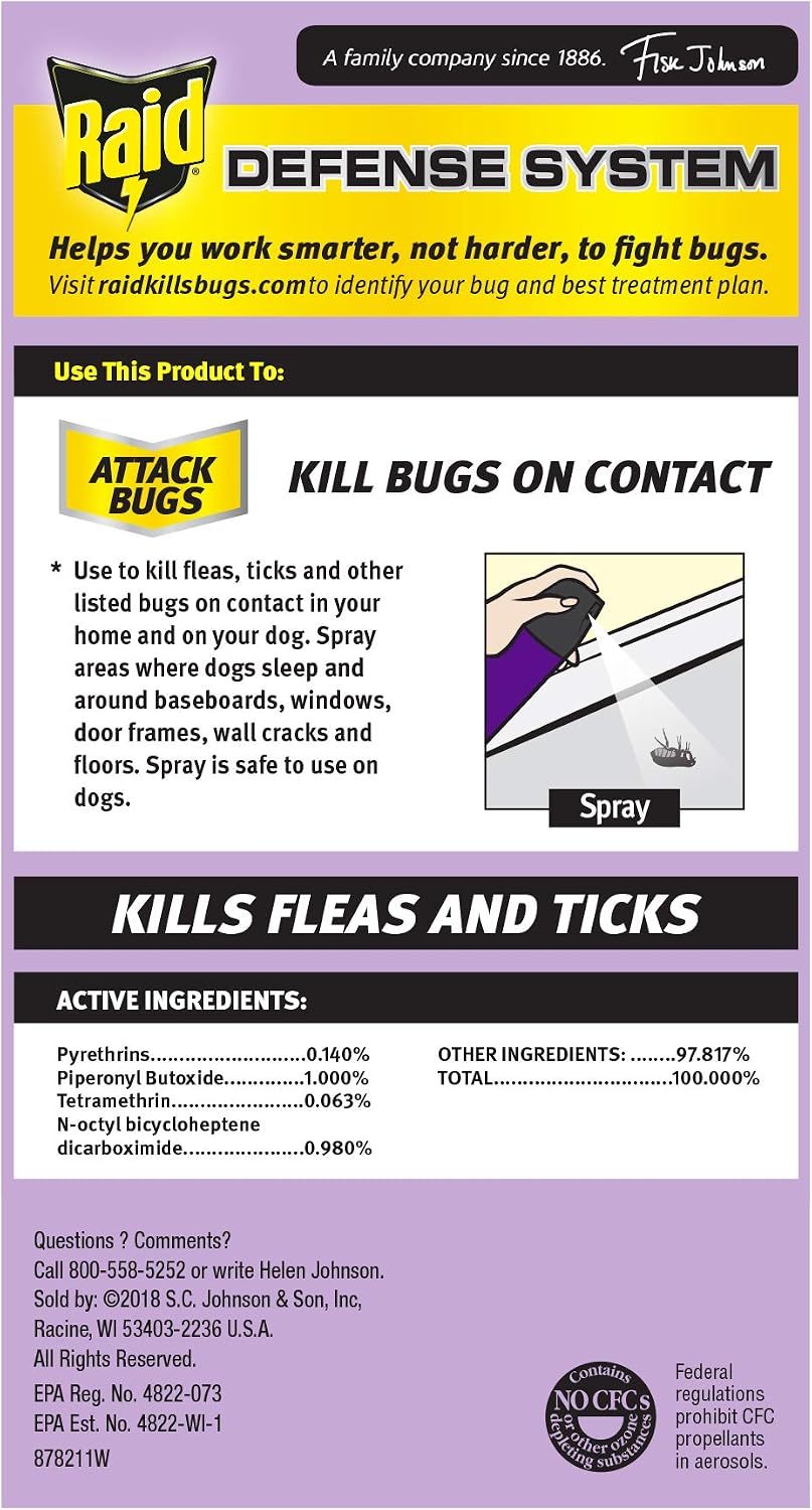 Raid Flea Killer, Kills Fleas, Crickets, Roaches, Silverfish and Ticks, Use in Your Home or on Your Dog (1 Pound (Pack of 6)) - Image 2