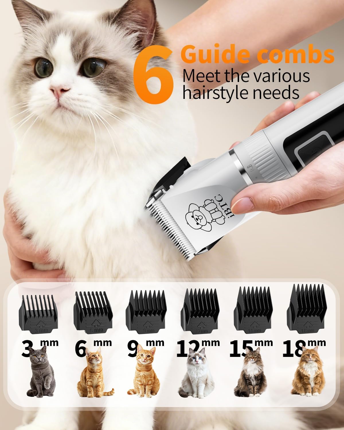 Full collection of the oneisall quiet dog grooming kit accessories on a clean background.
