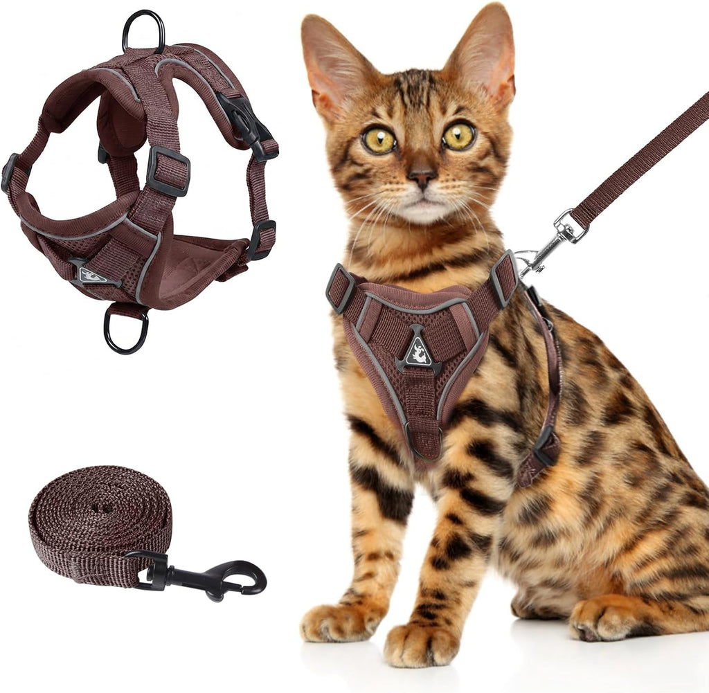 Wanheart cat Chest Harness and Leash, Anti-Escape Adjustable Soft mesh cat Leash and Chest Harness Set for All Types of Cats cat Vests (Grey, 11.02-16.5lb) - Image 13