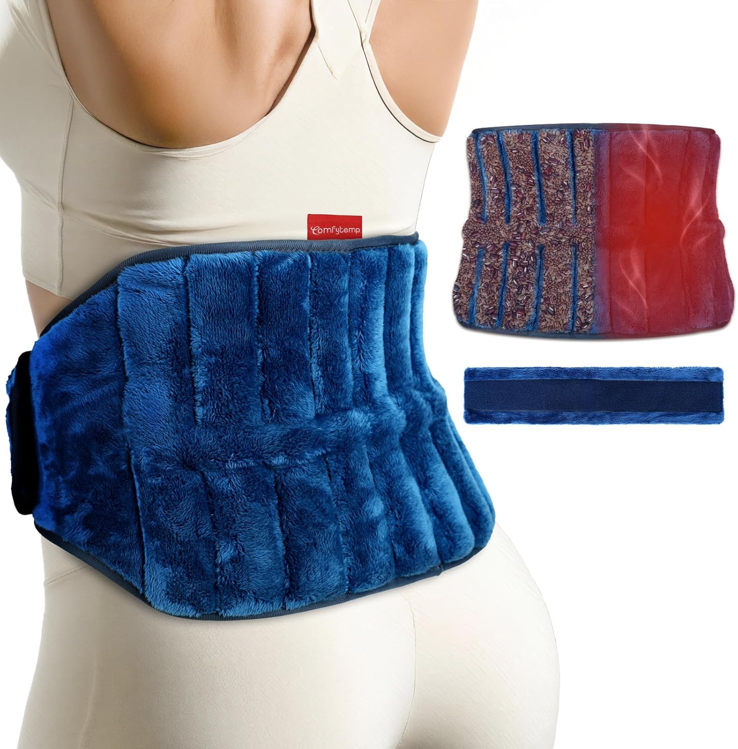 Comfytemp microwave moist heating pad front view for back pain