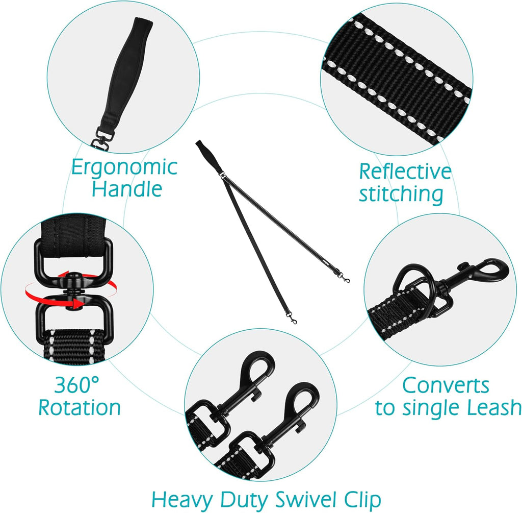 PetBonus no pull leash attached to front and back harness rings