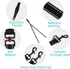 PetBonus no pull leash attached to front and back harness rings