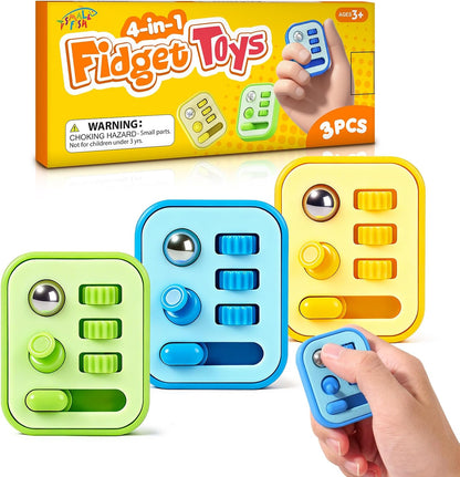SMALL FISH handheld fidget sensory toys three pack front view for anxiety relief