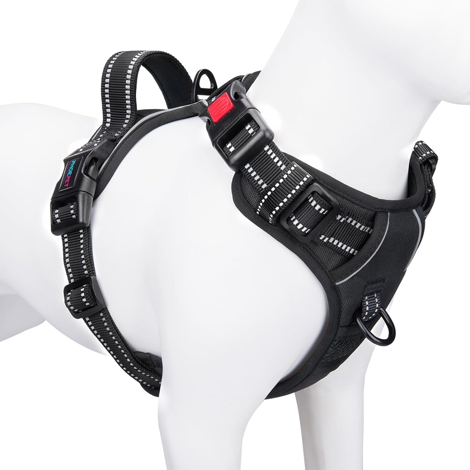 PHOEPET No Pull Dog Harness Medium Reflective Front Clip Vest with Handle,Adjustable 2 Metal Rings 3 Buckles,[Easy to Put on & Take Off](M, Orange) - Image 13