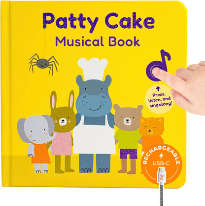 Cali's Books Patty Cake interactive sound book front cover yellow design