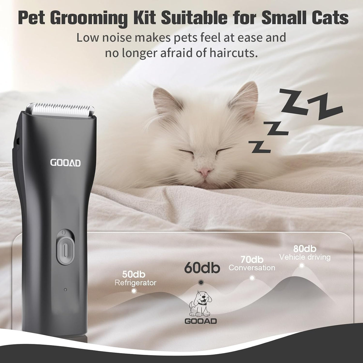 Gooad professional low noise cat hair shaver in black