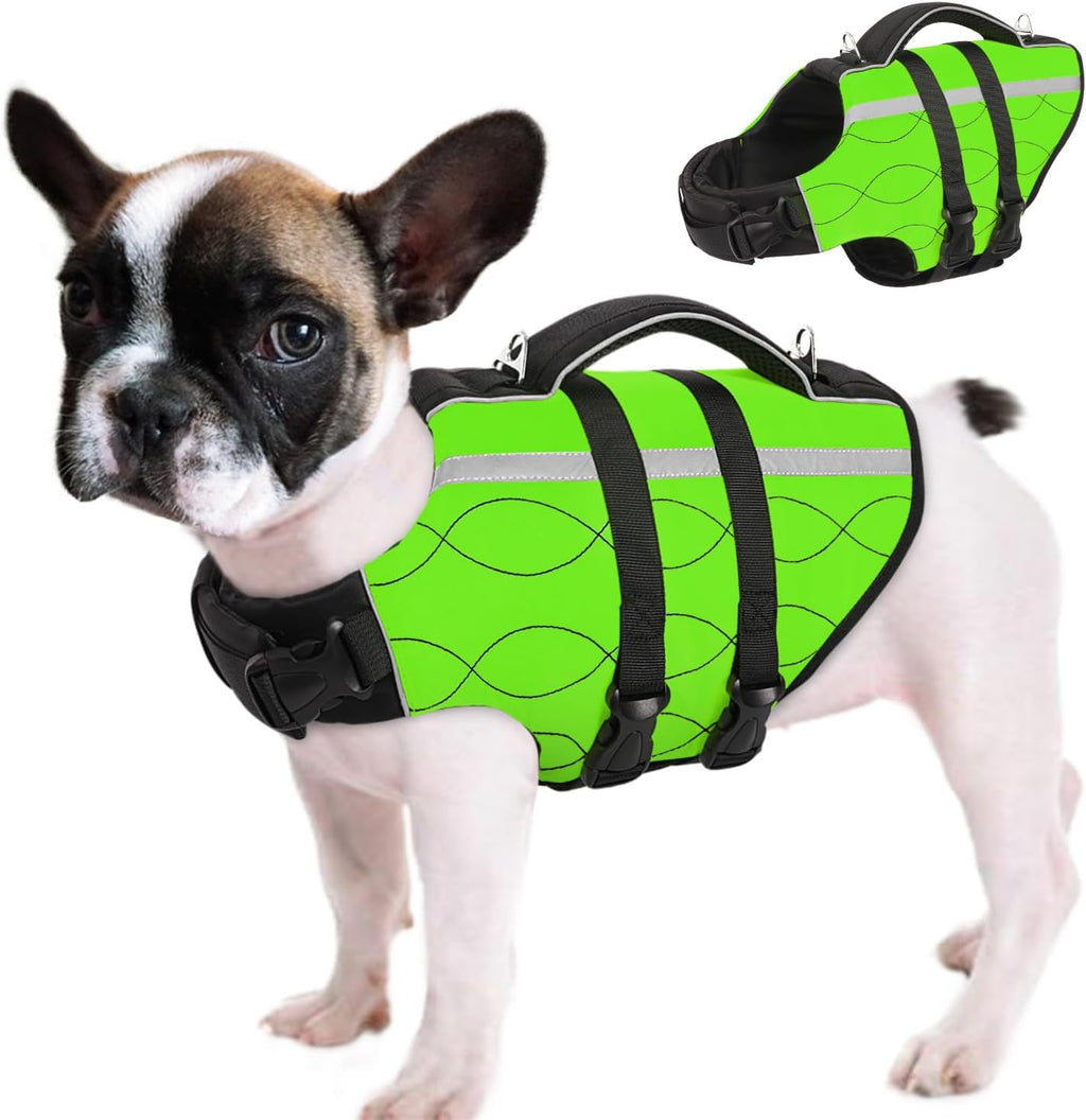 Queenmore Dog Life Jacket for Medium Dogs,Dog Life Vest for Swimming, Reflective Summer Pet Swimming Vest, Adjustable Pet Lifesaver with Rescue Handle for Small Medium Large Dogs(Orange,M) - Image 10