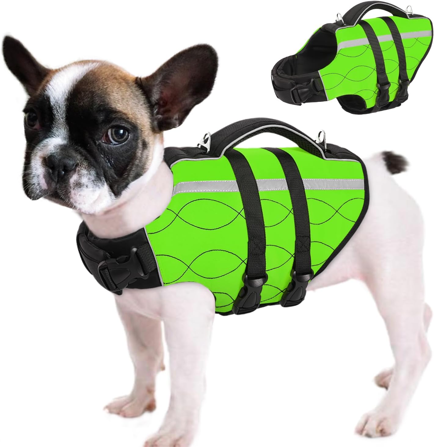 Queenmore Dog Life Jacket for Medium Dogs,Dog Life Vest for Swimming, Reflective Summer Pet Swimming Vest, Adjustable Pet Lifesaver with Rescue Handle for Small Medium Large Dogs(Orange,M) - Image 10
