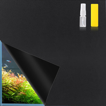 Aquarium Background Paper Decor Fish Tank Backdrop Wallpaper Electrostatic Adhesive, No Glue, Easy to Install, Reusable (11.8"Hx39.4"L, Black) - Image 9
