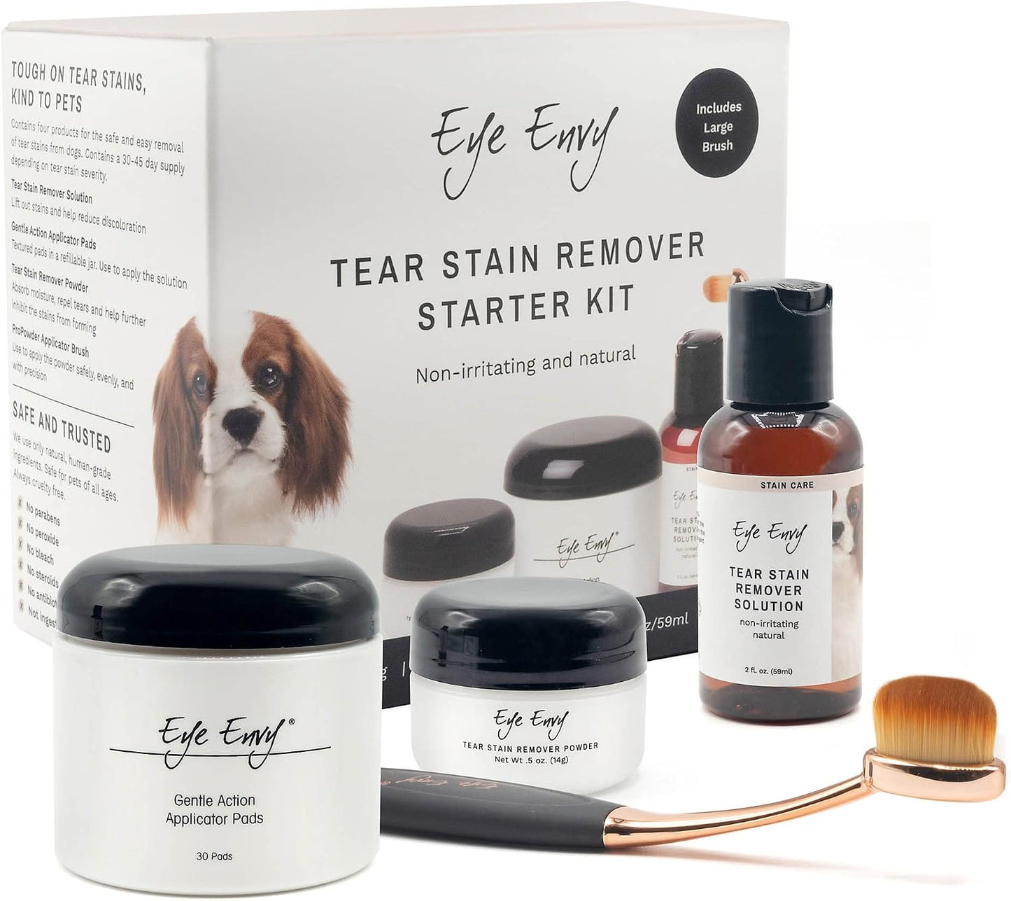 Eye Envy Dog Tear Stain Remover Starter Kit with ProPowder Brush | Stain Solution, Applicator Pads, Stain Powder and Small Applicator Brush | Lasts 30-45 Days - Image 10