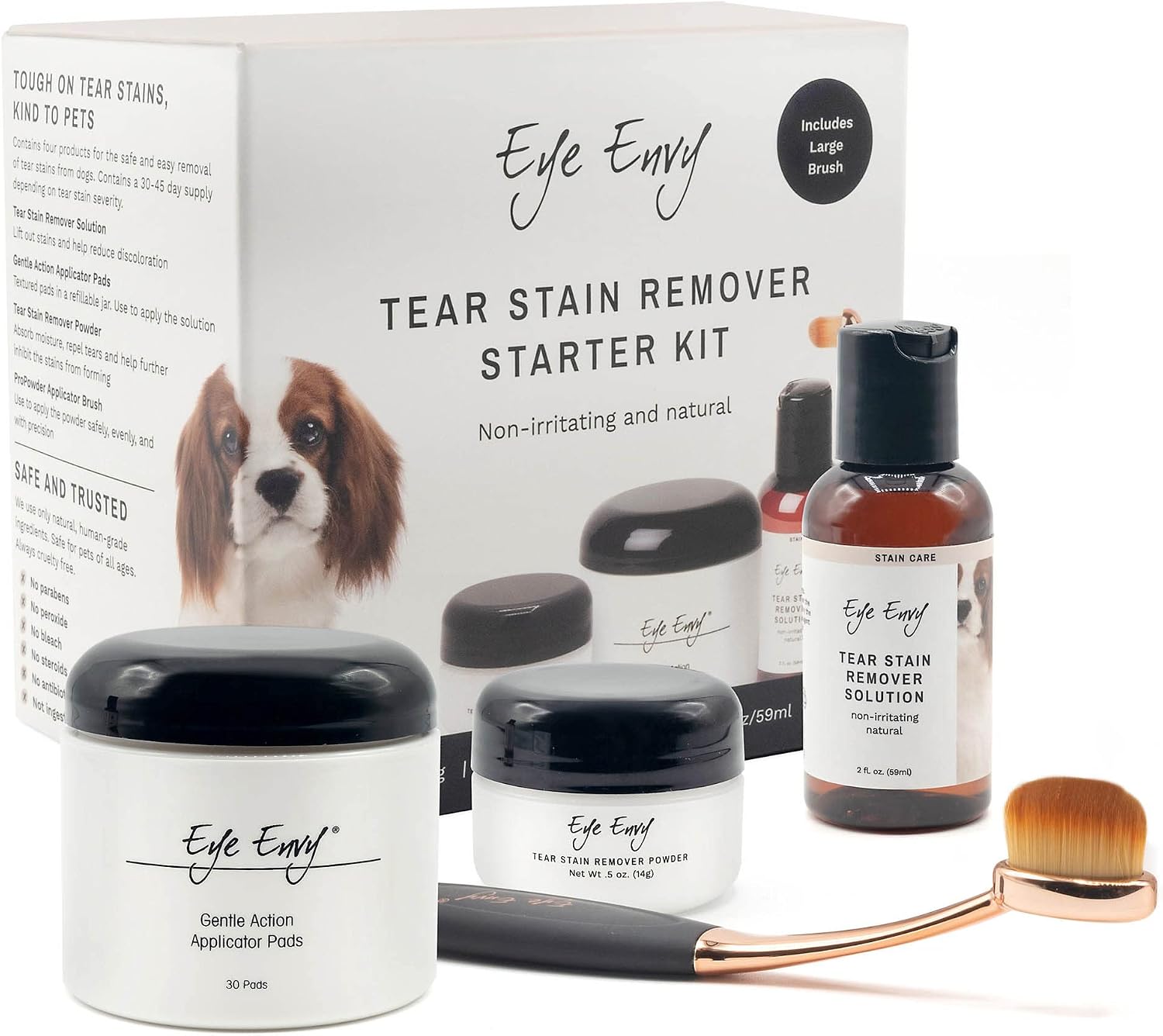Eye Envy Dog Tear Stain Remover Starter Kit with ProPowder Brush | Stain Solution, Applicator Pads, Stain Powder and Small Applicator Brush | Lasts 30-45 Days - Image 10